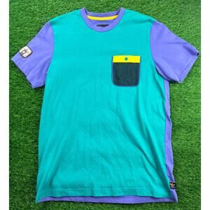 Adidas Pharrell Williams Men’s Large Colorblock Pocket T-Shirt Green Purple Rare